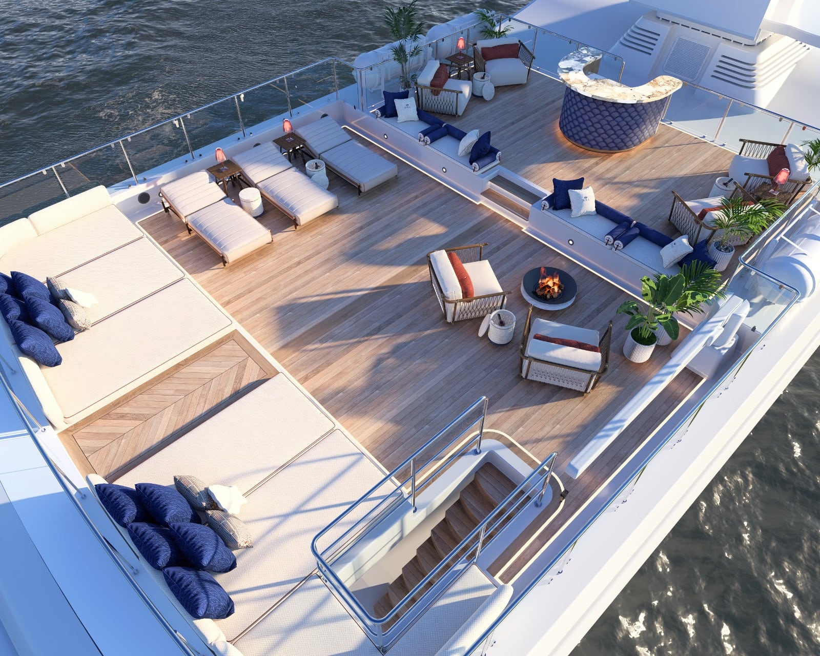 Joia sun deck lounging area