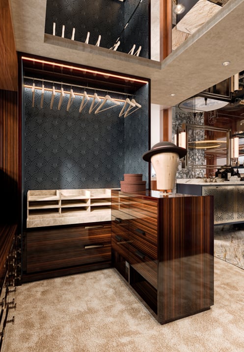 Joia walk-in wardrobe interior